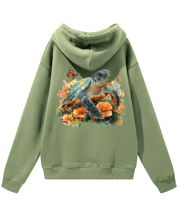 Bluza oversize z kapturem Żółw natura i harmonia