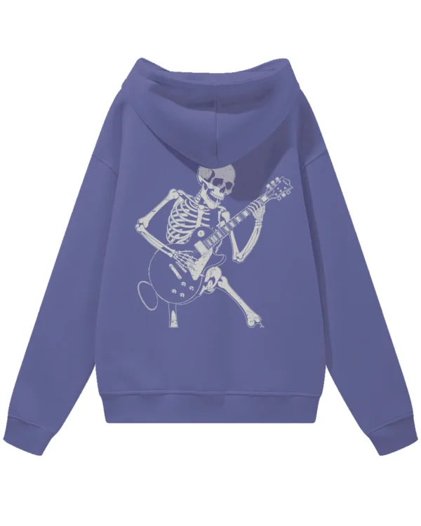 Bluza oversize z kapturem <br>Szkielet z gitarą rockowy styl