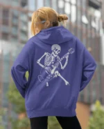 Bluza oversize z kapturem <br>Szkielet z gitarą rockowy styl