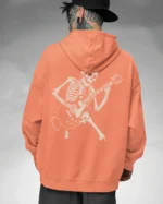 Bluza oversize z kapturem <br>Szkielet z gitarą rockowy styl
