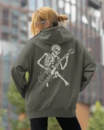 Bluza oversize z kapturem <br>Szkielet z gitarą rockowy styl
