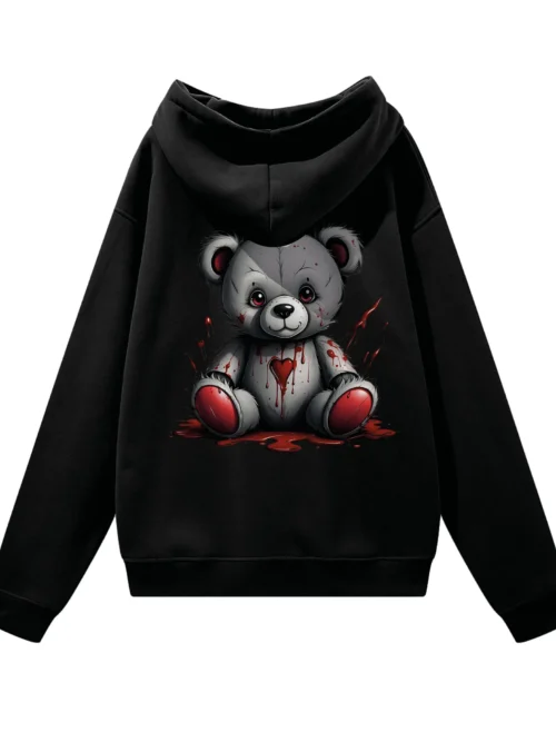 Bluza oversize z kapturem Mroczny miś