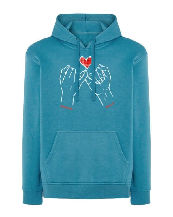 Bluza personalizowana z kapturem <br>Splecione dłonie i imiona zakochanych