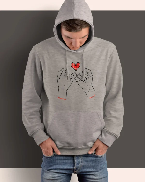 Bluza personalizowana z kapturem <br>Splecione dłonie i imiona zakochanych