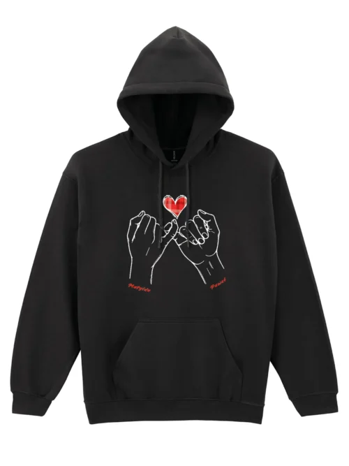 Bluza personalizowana z kapturem Splecione dłonie i imiona zakochanych