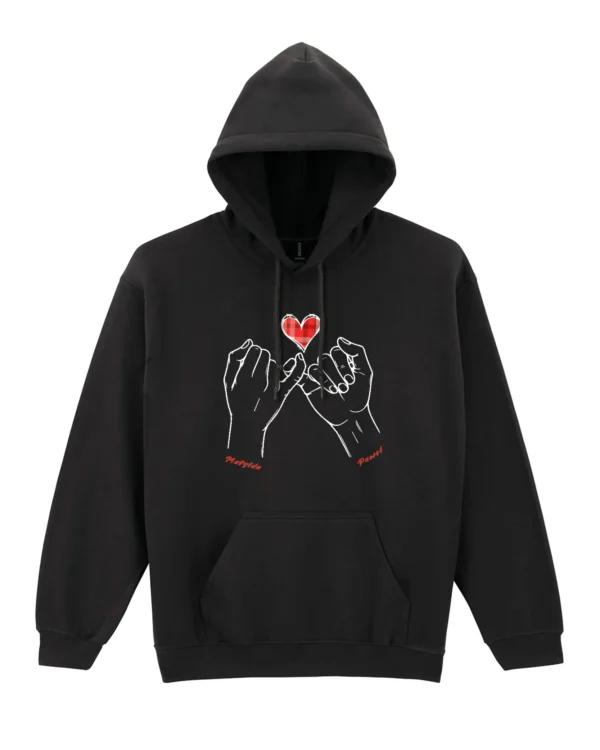 Bluza personalizowana z kapturem Splecione dłonie i imiona zakochanych