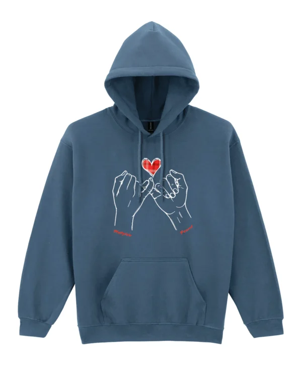 Bluza personalizowana z kapturem <br>Splecione dłonie i imiona zakochanych
