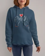 Bluza personalizowana z kapturem <br>Splecione dłonie i imiona zakochanych