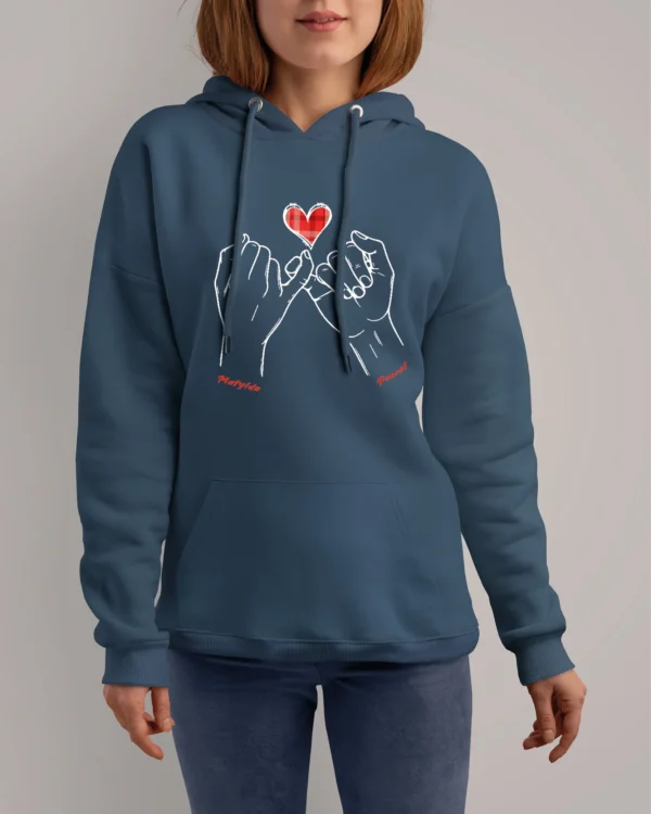 Bluza personalizowana z kapturem <br>Splecione dłonie i imiona zakochanych