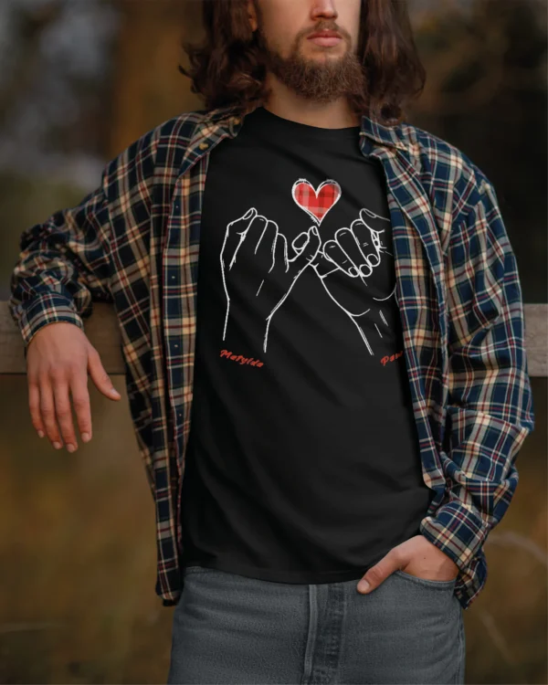 Koszulka personalizowana dla par <br>Splecione dłonie i imiona zakochanych