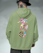 Bluza oversize z kapturem <br>Kolorowy konik morski