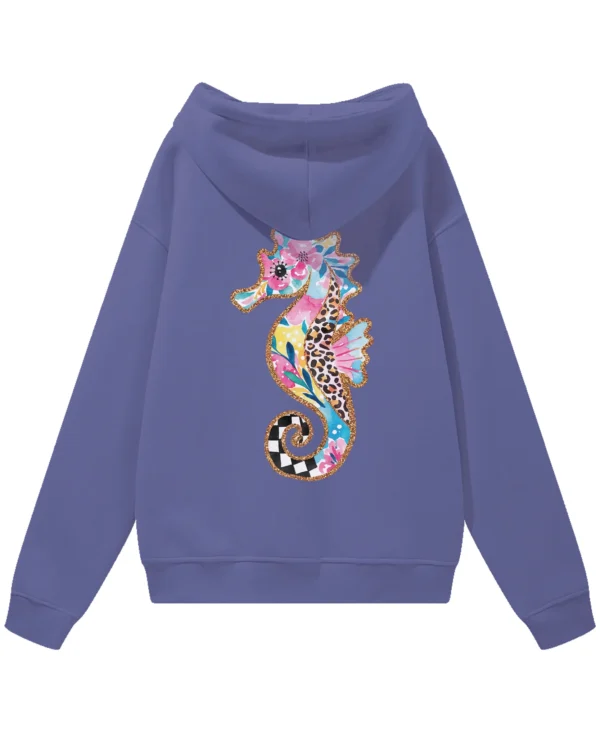 Bluza oversize z kapturem <br>Kolorowy konik morski