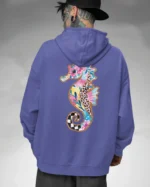 Bluza oversize z kapturem <br>Kolorowy konik morski
