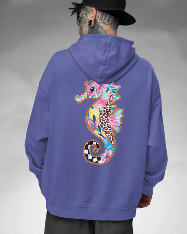 Bluza oversize z kapturem <br>Kolorowy konik morski