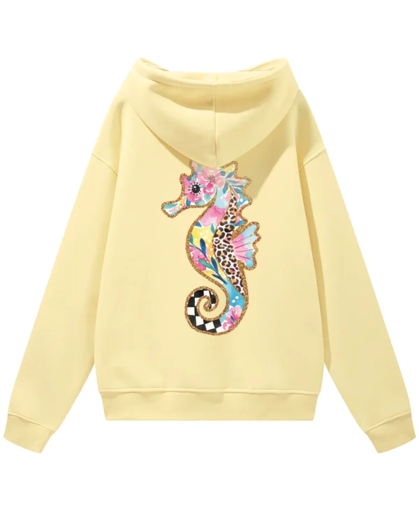Bluza oversize z kapturem <br>Kolorowy konik morski