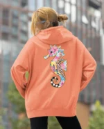 Bluza oversize z kapturem <br>Kolorowy konik morski