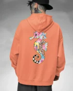 Bluza oversize z kapturem <br>Kolorowy konik morski