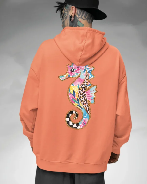 Bluza oversize z kapturem <br>Kolorowy konik morski