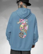 Bluza oversize z kapturem <br>Kolorowy konik morski