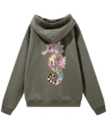 Bluza oversize z kapturem <br>Kolorowy konik morski