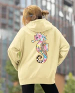 Bluza oversize z kapturem <br>Kolorowy konik morski