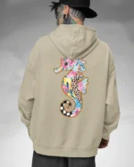 Bluza oversize z kapturem <br>Kolorowy konik morski