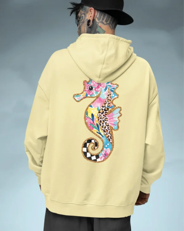 Bluza oversize z kapturem <br>Kolorowy konik morski