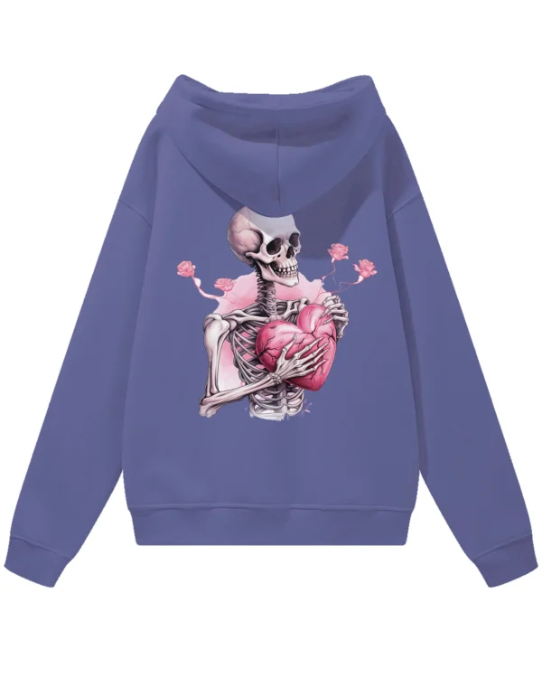 Bluza oversize z kapturem Szkielet z pękniętym sercem