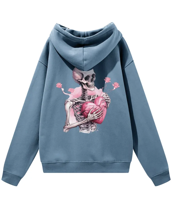 Bluza oversize z kapturem <br>Szkielet z pękniętym sercem