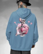 Bluza oversize z kapturem <br>Szkielet z pękniętym sercem