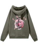 Bluza oversize z kapturem <br>Szkielet z pękniętym sercem