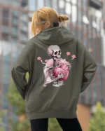Bluza oversize z kapturem <br>Szkielet z pękniętym sercem