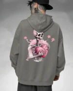 Bluza oversize z kapturem <br>Szkielet z pękniętym sercem