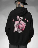 Bluza oversize z kapturem <br>Szkielet z pękniętym sercem