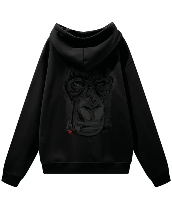 Bluza oversize z kapturem Małpa z cygarem