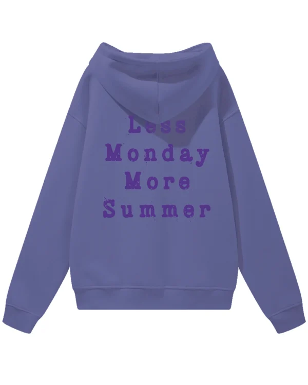 Bluza oversize z kapturem Less Monday More Summer - pozytywna energia i letni klimat