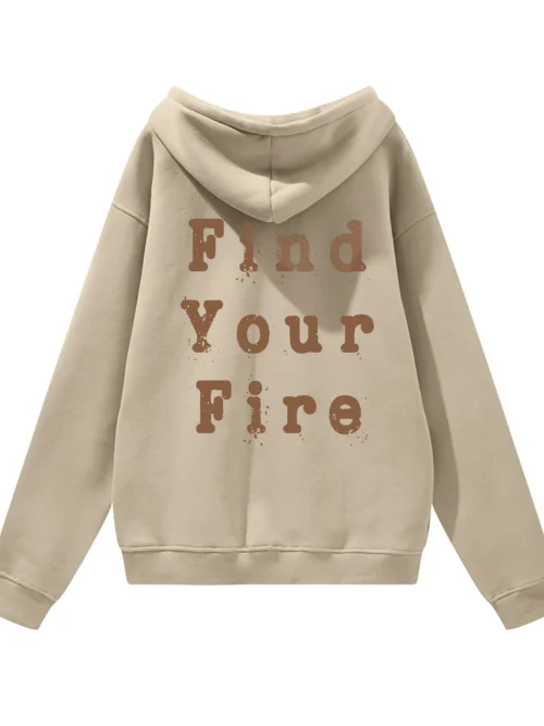 Bluza oversize z kapturem Find Your Fire – energia i motywacja na co dzień