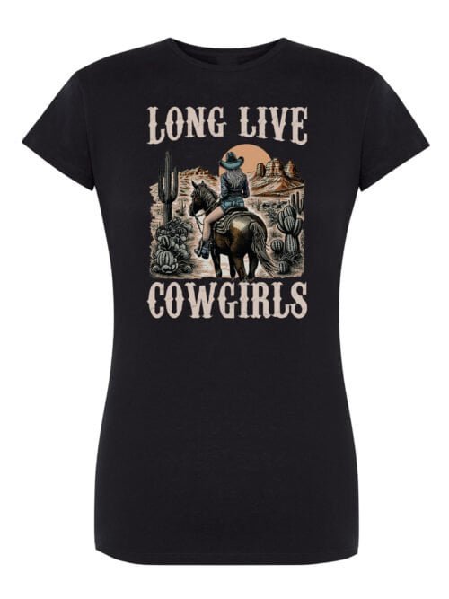 Damska koszulka Long Live Cowgirls Dziki Zachód Kowbojki