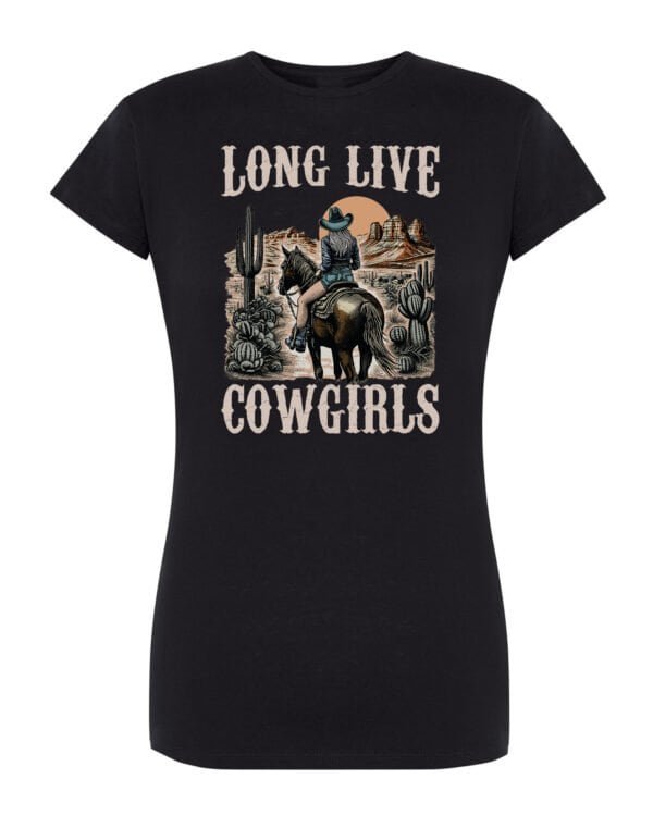 Damska koszulka Long Live Cowgirls Dziki Zachód Kowbojki