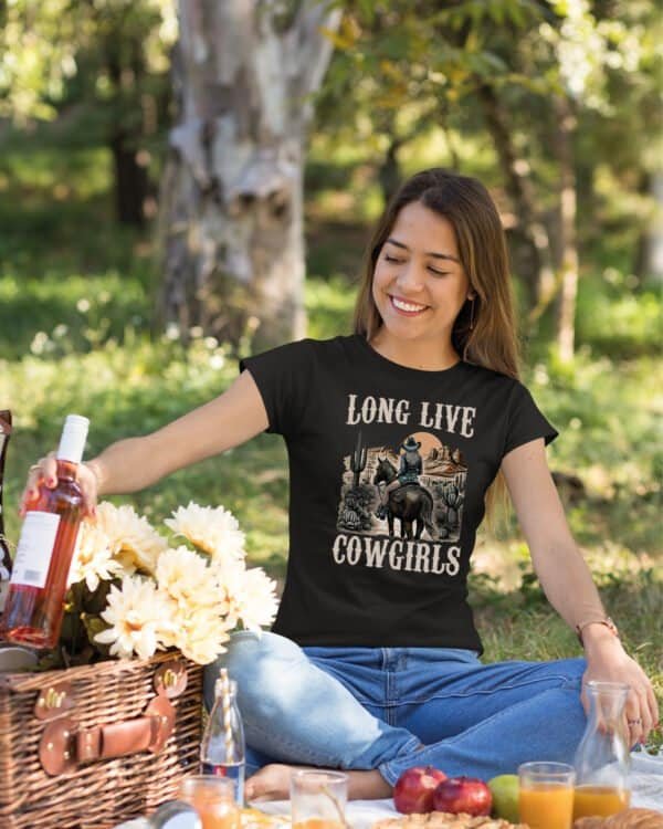 Damska koszulka Long Live Cowgirls Dziki Zachód Kowbojki