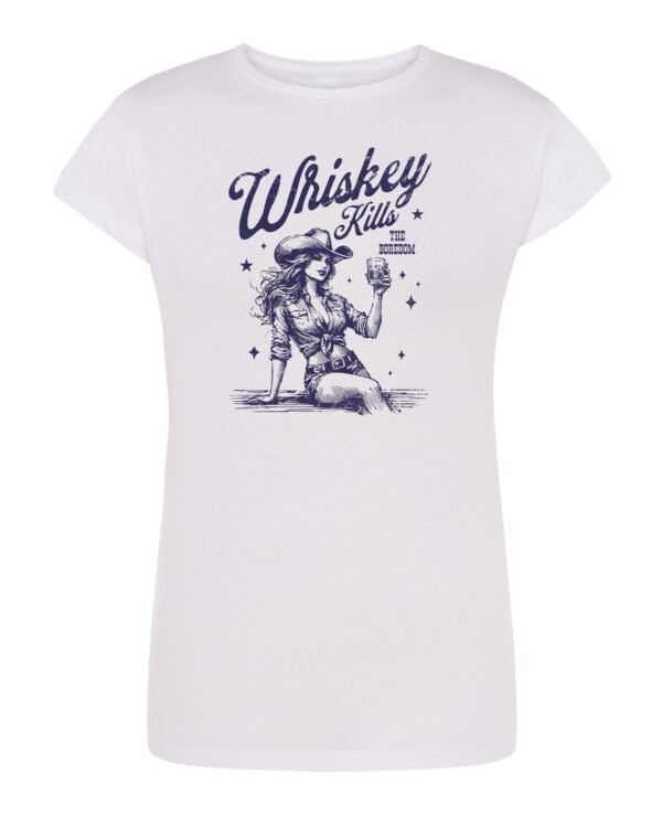 TL0583WH Tshirt Female STD Damska koszulka Whiskey Kills the Boredom Zabija Nudę Śmieszna