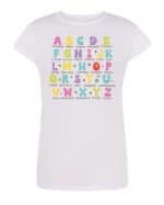 TL0585 Tshirt Female STD Damska koszulka Alfabet Pozytywnych Cech Inspiracja Motywacja