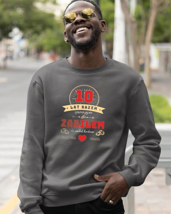 TL1208B Tshirt Hoodie Sweater SIM24 Bluza bez kaptura dla Męża <br>Rocznicowa Personalizowana Ślub