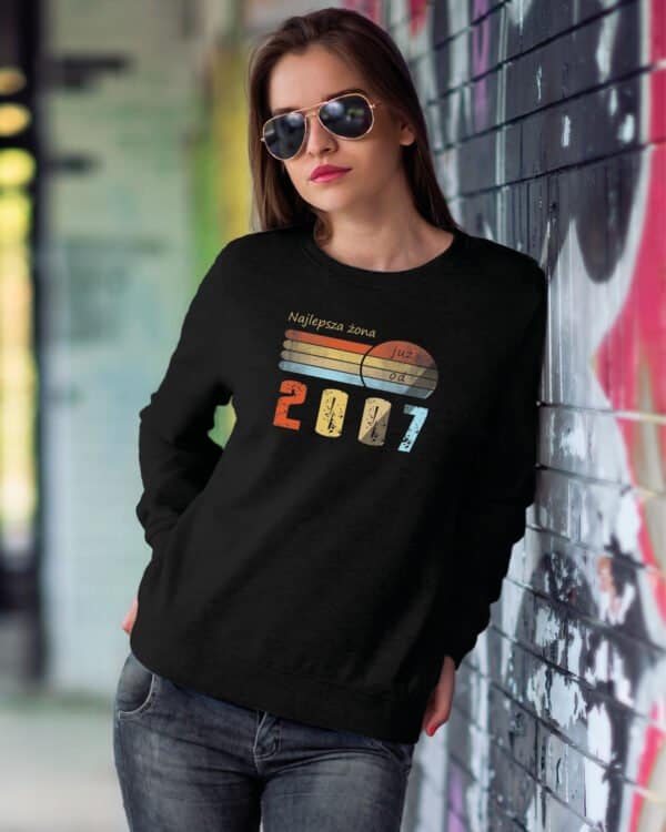 TL1209A Tshirt Hoodie Sweater SIM20 Bluza bez kaptura dla Żony <br>Personalizowana Rocznica Ślub