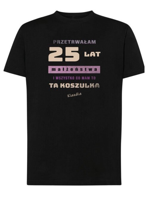 Koszulka dla Żony Personalizowana Rocznica Ślub Śmieszna