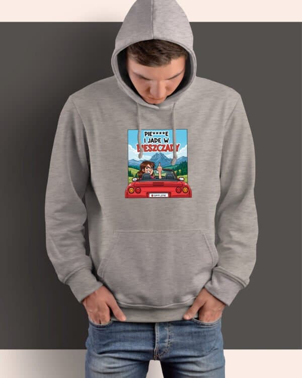 TL1219 Tshirt Hoodie Sweater SIM15 Bluza z kapturem <br>Śmieszna Jadę w Bieszczady Wyjazd