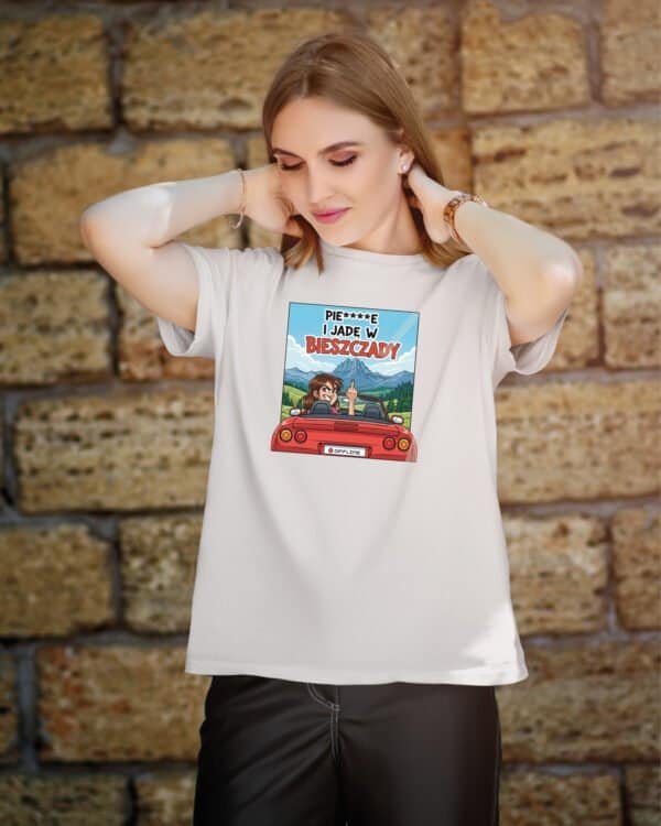 Koszulka Śmieszna Jadę w Bieszczady Wyjazd