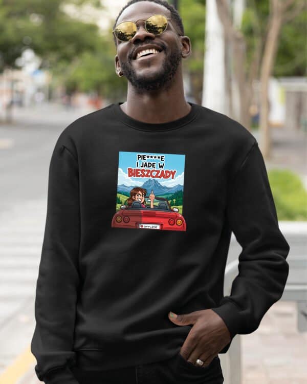 TL1219 Tshirt Hoodie Sweater SIM21 Bluza bez kaptura <br>Śmieszna Jadę w Bieszczady Wyjazd