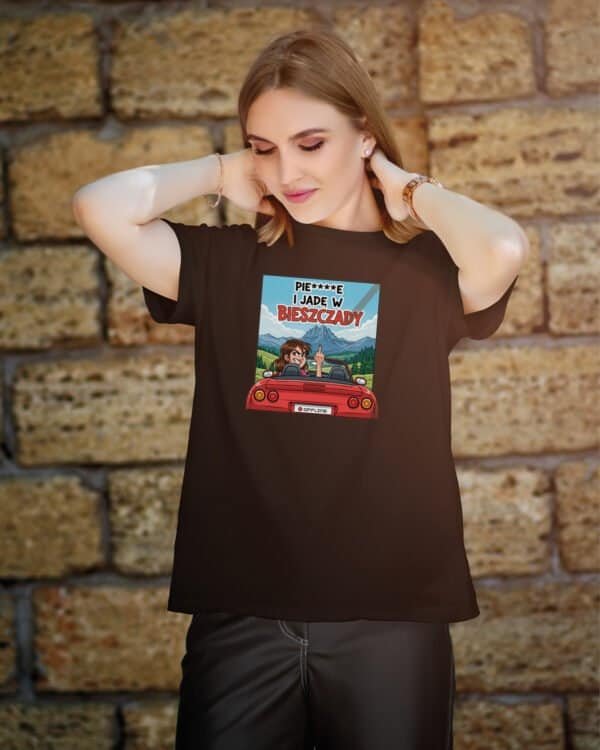 Koszulka Śmieszna Jadę w Bieszczady Wyjazd