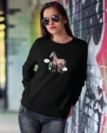 TL1228 Tshirt Hoodie Sweater SIM20 Bluza bez kaptura <br>Śmieszna Koń Jabłka